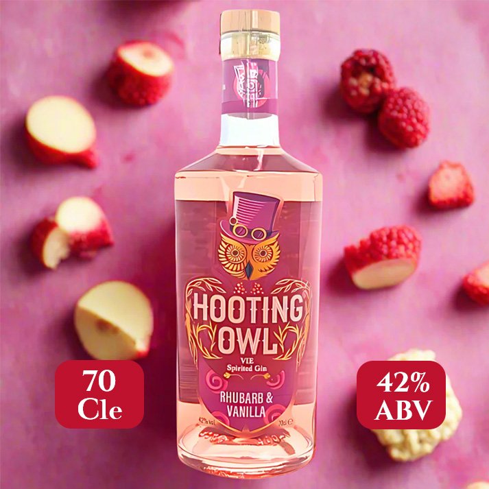 Hooting Owl Distillery's Rhubarb & Vanilla Gin (70 Cle | 42% ABV)
